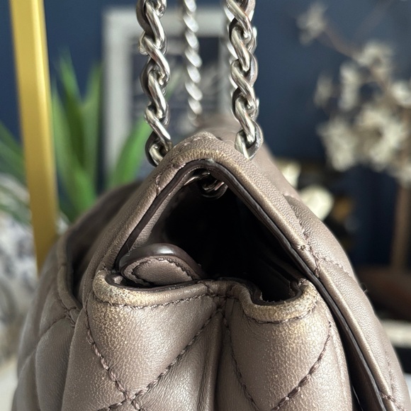 Michael Kors Quilted Chain-Strap Shoulder Bag in Taupe Brown - Picture 6 of 17